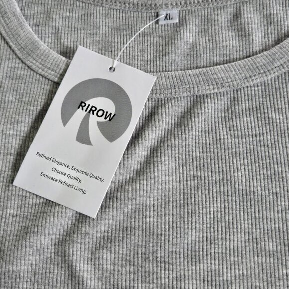 Gray Ribbed Sleeveless Fitted Tank Top - XL - Picture 3 of 3